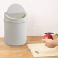 thumbnail image 5 of 2 Liter Plastic Desktop Swing Lid Dustbin For Waste (white), 5 of 5