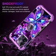 thumbnail image 5 of Casetego for iPhone 14 Pro Case,Glow in The Dark Three Layer Heavy Duty Shockproof Hard Plastic Bumper+Soft Silicone Protective Case,Dark Butterfly, 5 of 6
