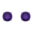 thumbnail image 3 of Clara Pucci 0.2Ct Natural Amethyst Round Cut VVS1 Screw Back Stud 14k Solid hypoallergenic Gold Designer Earrings For February, 3 of 7