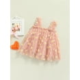 thumbnail image 4 of Qmyliery Toddler Kids Girls Princess Dress Daisy/Fruit Embroidery Sleeveless Sling Dress Summer Casual Mesh Tulle Fluffy Dress, 4 of 7