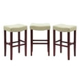 thumbnail image 3 of Costaelm Bulmon 29" Upholstered Cherry Bar Stools With Nail Head Trim (Set of 3), Beige, 3 of 3