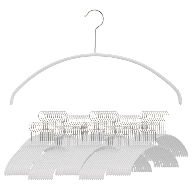 Perchas de acero antideslizantes MAWA Euro Series blancas, 130 unidades