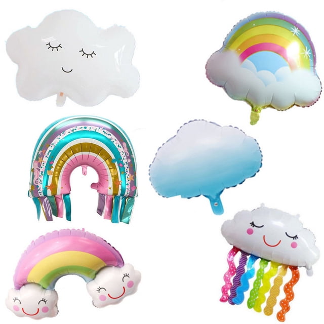 Globos de aluminio con forma de nube blanca para fiestas temáticas de baby shower, cumpleaños, decoraciones para fiestas de cumpleaños