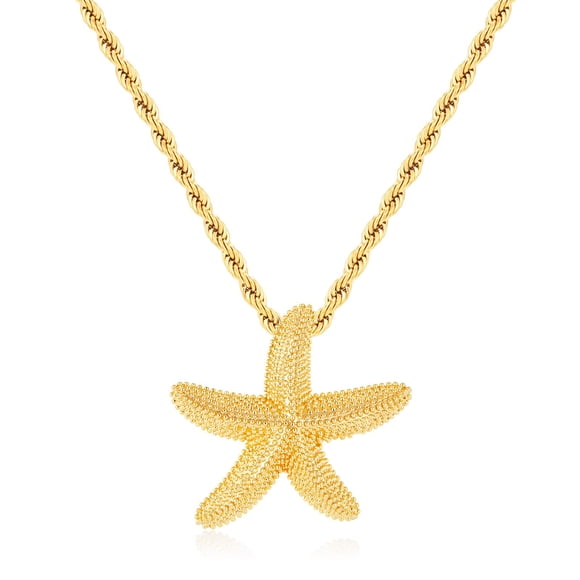 Collar ENSKEFEN Estrella de Mar Dorada Colgante de 3.7 cm Cadena Ajustable