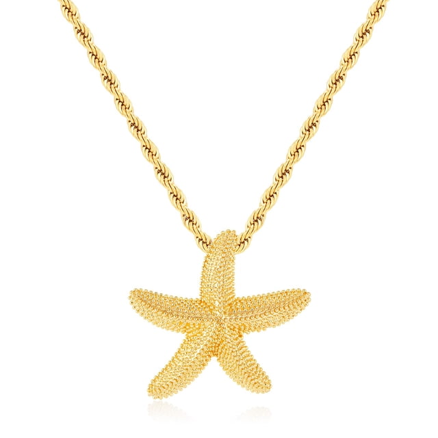 Collar ENSKEFEN Estrella de Mar Dorada Colgante de 3.7 cm Cadena Ajustable