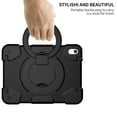 thumbnail image 6 of SaniMore for iPad 10th Generation 10.9" 2022 Case with Pencil Holder, 3-Layer Protection Cover Built-in Shoulder & Handle Strap & Kickstand Military Grade Shockproof Protective Shell, Black, 6 of 8