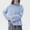 Sky Blue, variant on Amidoa Sweaters for Women Chunky Turtleneck Black Long Sleeve Plus Size Side Split Warm Sweaters Women's Cardigans L