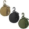 thumbnail image 1 of LAICAIW Outdoor Circle Carrying Key Holder Case Small Zipper Coin Purse Keychain Wallet Bag (Black + Khaki + Green), 1 of 7