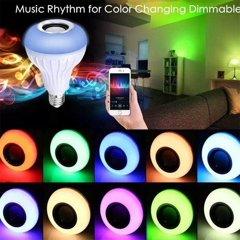 Cyclopen Duizeligheid Brullen Bluetooth Speaker Smart LED Bulb E27 RGB Light 12W Music Dimmable Wireless  LED Bulb With 24 Keys Remote Control - Walmart.com