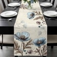 thumbnail image 2 of Victorian Style Poppy Table Runner 13x108 Inch Blue Flowers Plant Table Runner Non-Slip Dresser Scarves for Holiday Decorations, Party, Dinner and Gatherings, 1 Pack, 2 of 8