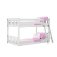 Max & Lily Classic Twin over Twin Bunk Bed for Kids, Solid Wood Low Bunk Beds with Ladder for