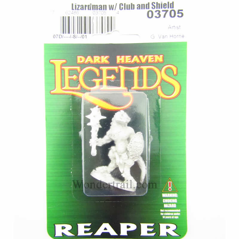 Reaper Miniatures Lizardman W/ Club & Shield 03705 Dark Heaven Unpainted Metal for sale online 