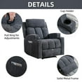 thumbnail image 3 of Bonzy Home Heated Manual Massage Recliner with Cup Holder Padded Breathable Fabric Recliner, Home Theater Seating，Navy, 3 of 11