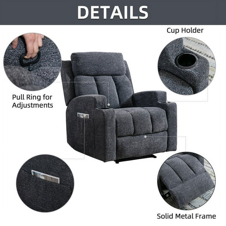 Talcott manual recliner with massage winston porter fabric new arrivals