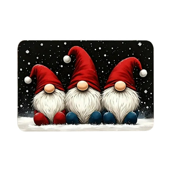 FastXmas Christmas Bath Mat,Welcome Door Mat, ElF Snowman Printing Winter Christmas Rugs Shower Mats, Non Slip Floor Rrea Rug,Soft Light Absorbent Washable Mat for Home Hotel Decor 15.7 X 23.6 inch