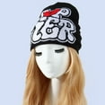 thumbnail image 3 of Outdoor Fashion Letter Printing Cold Cap Ins Warm Beanie Bonnet Knitting Cap Hat Hip Hop Cap Casual Skullies BLACK&RED, 3 of 8