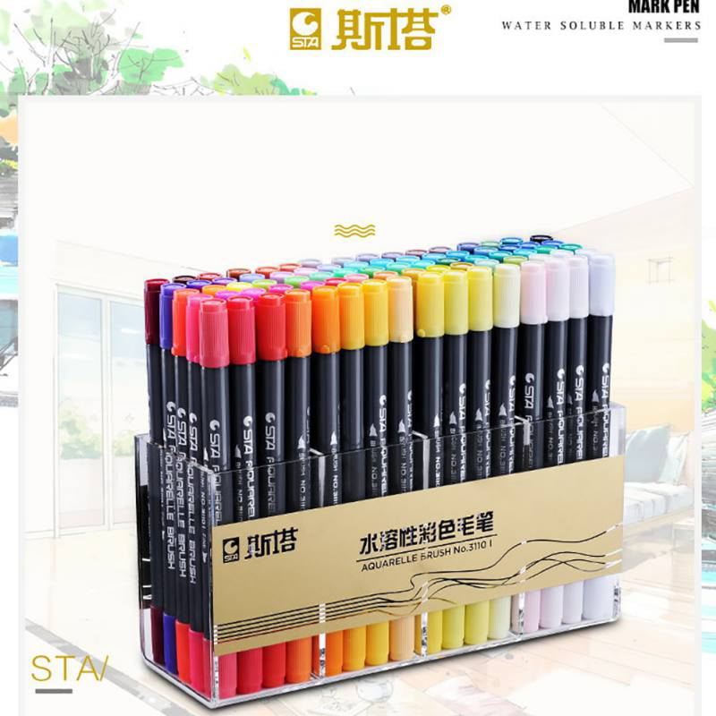 specificeren Schuur Riskant Dual Tip Watercolor Brush Markers - Sta Non-Toxic Water Based Lettering  Marker Calligraphy Pens(10PCS) - Walmart.com