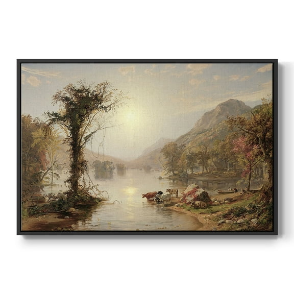 Vintage Landscape-XXII By Wexford Home Framed in Black Wood Gallery Wrapped Canvas 17 in. x 25 in.