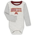 thumbnail image 2 of Infant Wes & Willy Heather Gray Minnesota Golden Gophers Jie Jie Long Sleeve Bodysuit & Pants Set, 2 of 3