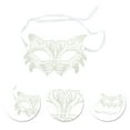 thumbnail image 3 of Unique Bargains 1 Pc Lace Tiger-Head Half Face Party Mask for Masquerade Party White Lace, 3 of 5