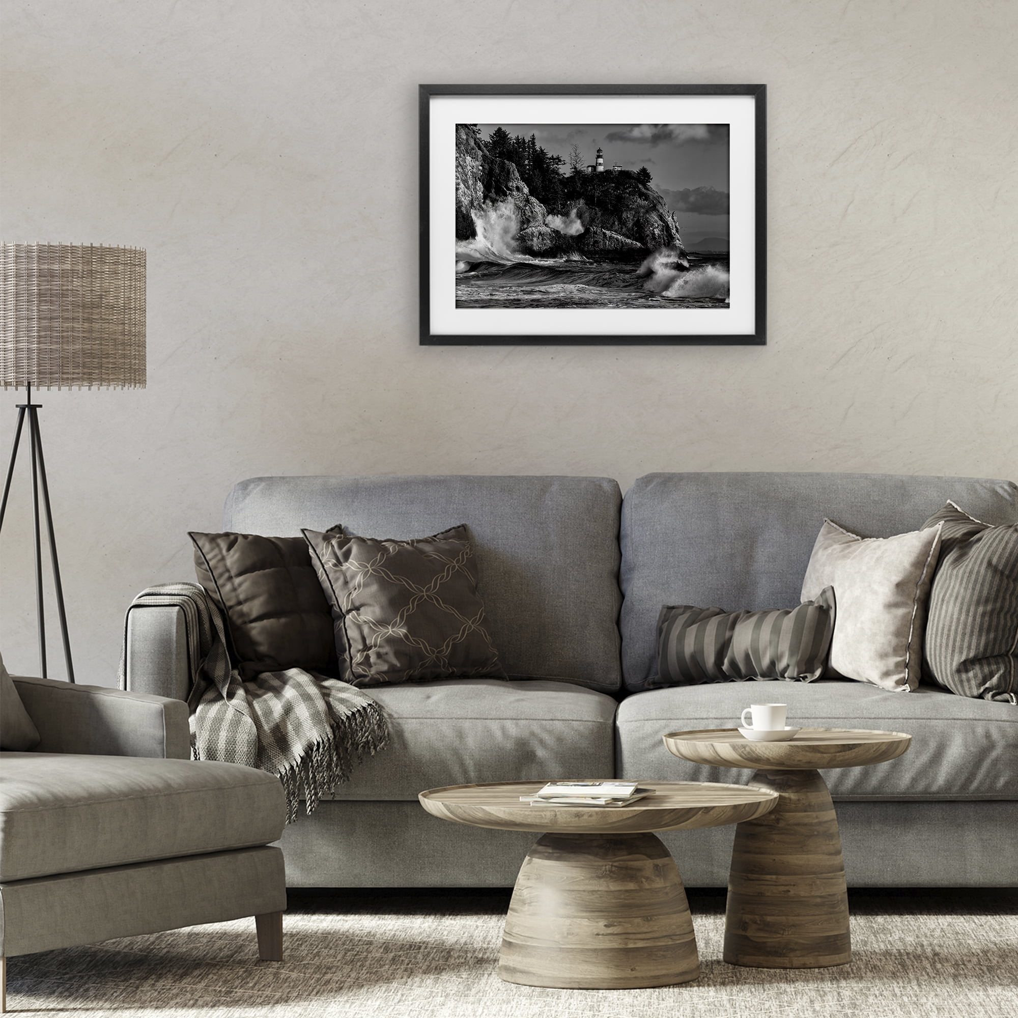 Stupell Industries Rising Tide at Cape Black Framed Print Under Glass, design by Rick Berk