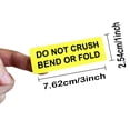 thumbnail image 2 of 250pcs "DO NOT Crush Bend OR FOLD" Warning Shipping Stickers 1x3inch Fluorescent YellowSelf Adhesive Labels, 2 of 5