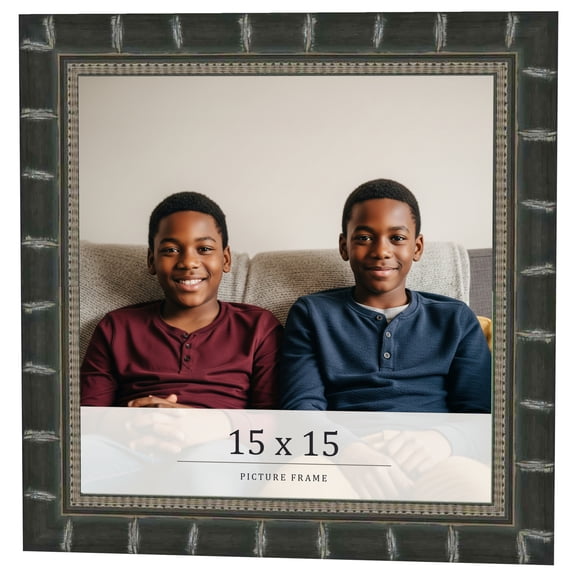 15x15 Frame Black Bamboo Solid Wood Picture Frame Width 1.5 Inches | Interior Frame Depth 0.5