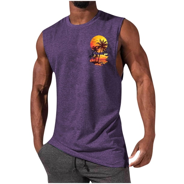 Pullover de Moda Casual para Hombres Cuello Redondo sin Mangas Suelto Primavera Y Verano