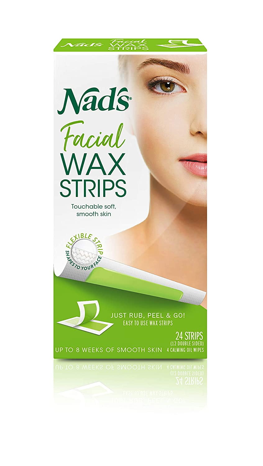 Nad's Hair Removal Facial Strips - 24 Count 