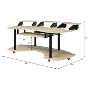 ACME Eleazar Music Recording Studio Desk in Natural Oak