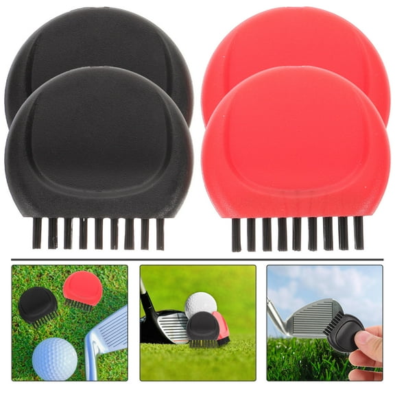 Worgeous Durable Golf Brush Golf Tee Brush Black Golfers Practical Design 4pcs