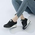 thumbnail image 6 of High Heeld Wedge Sneakers for Women - Ladies Hidden Sneakers Lace Up Shoes, Best Chioce for Casual and Daily Wear Black, 6 of 6