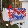 thumbnail image 3 of Abstract Patriotic Mailbox Cover Blue Red Design Full of White Stars Magnetic Mailbox Covers Standard Size 21x18 Inch Independence Day Mail Post Letter Box Cover Courtyard Outdoor Decors, 3 of 6