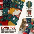 thumbnail image 4 of GOBWCOT Christmas socks for men and women, Christmas gift socks, 4 combinations of Christmas socks with snowman, elk, Santa Claus and bear patterns, 4 of 7