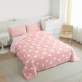 thumbnail image 3 of Homewish Love Heart Print 3-Piece Full Size Comforter Sets for Teens Female Girls,Dreamy Princess Bedding Comforter Set,Pink White Lightweight Bedding Sets,Ultra Soft Home Decor,Reversible, 3 of 8