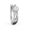 thumbnail image 3 of Divine Jewel Diamond Criss Cross Engagement Ring for Women - 1.2 Ct Round Cut Diamond Ring - 14K White Gold Plated Ring - Prong Setting Engagement Ring for Her - Wedding Gift for Women, 3 of 4