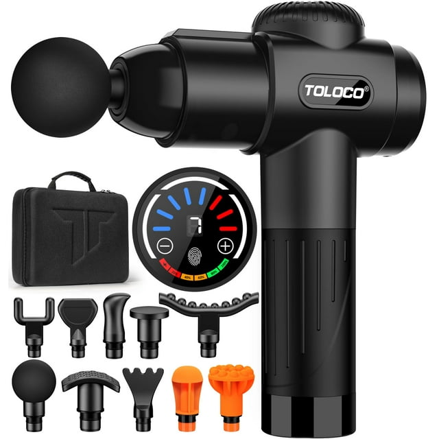 Pistola de masaje TOLOCO Deep Tissue Back Pain Relief Black