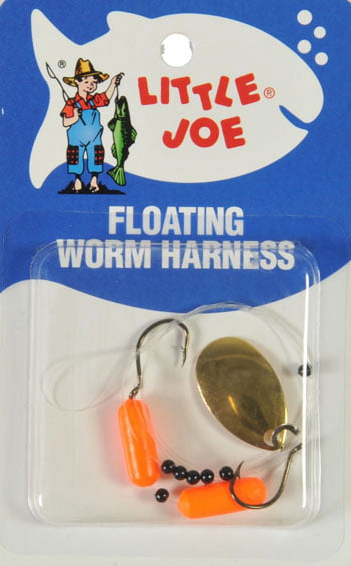 Little Joe Floating Worm Harness Fishing Lure Harness Gold Blade Orange Float 36 inch Length Snell