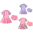 thumbnail image 3 of WMQPNNS Girls Short Sleeve Rash Guard Swimdress with Shorts Girls Swimsuits 10-12 Two Piece Swimsuit Full Coverage Swimwear(Size 11-12 Years,Light Pink), 3 of 3