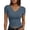 Blue, variant on Women Fashion Solid V Neck Short Sleeve Slim Fit T Shirt Top Casual Summer Street Style Basic Tee, L, Yellow