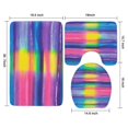 thumbnail image 3 of Colorful Striped Tie Dye Pattern Bathroom Rugs Sets 3 Piece,Toilet Cover Set,Absorbent Non Slip Bathroom Mats Sets with U-Shaped Contour Rug Toilet Rug Set, 3 of 5