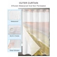 thumbnail image 2 of No Hook Cloth Fabric Shower Curtain with Snap in Liner, Yellow Coastal Wave Waterproof Shower Curtains Set with See Through Top Window, Summer Modern Ocean Beach Bath Curtains Shower 72"x84", 2 of 6