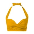 thumbnail image 2 of TOWED22 Women Bikini Top Halter Solid Color Bathing Suit Top Push Up Swim Top Padded Swimsuit Top Only(Orange,XL), 2 of 5