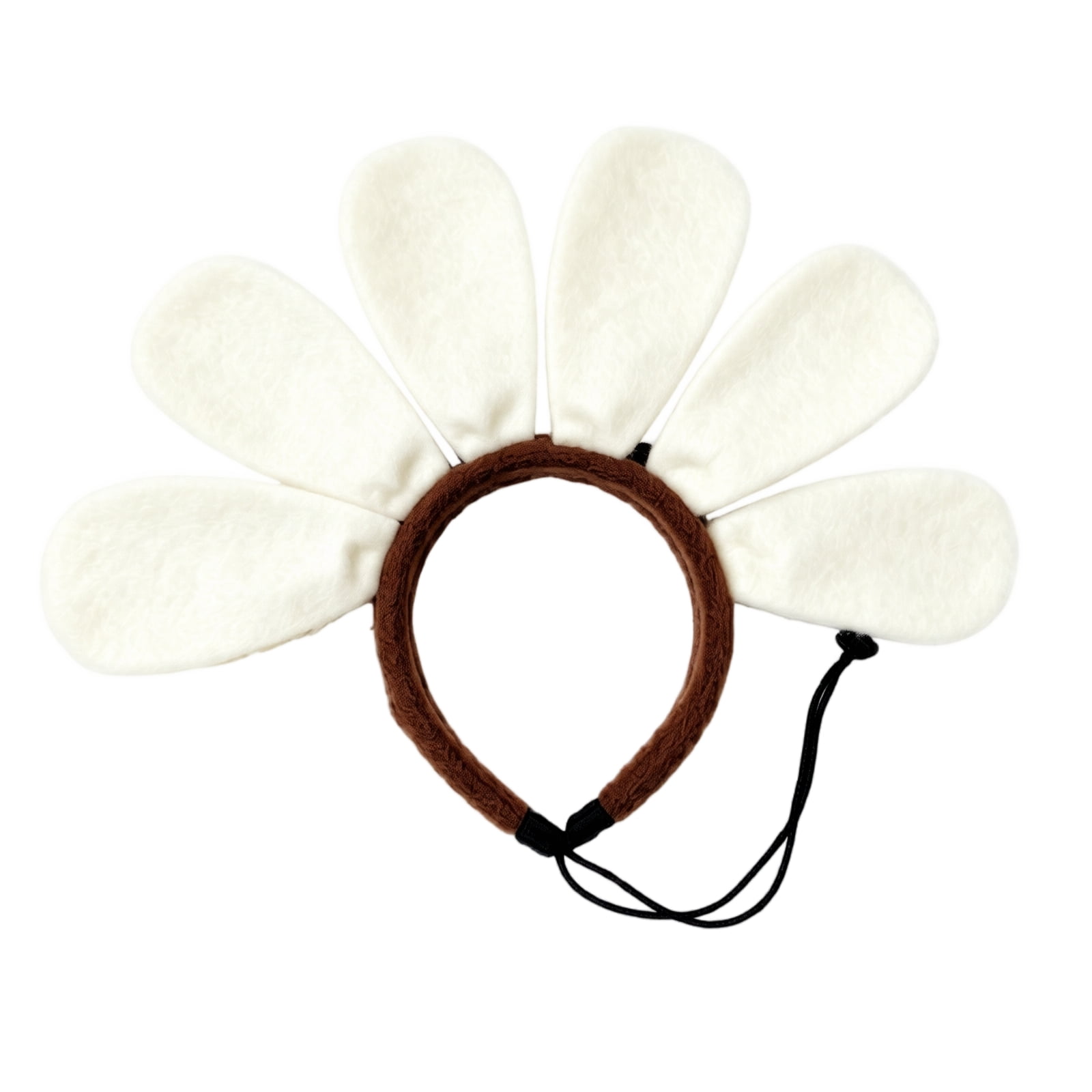 Dog Halloween Costumes Sunflower Headband with Adjustable Strap for Dogs Cats Cute Photo Prop Costume Accessory Petals Flowery Pet Dress Up Gift Adorable Charming Delightful Headwear