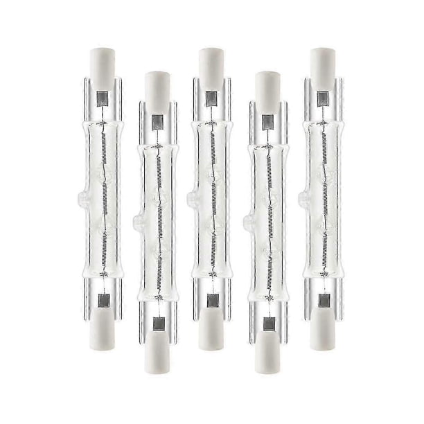 26-27 5 Pack 118mm 300w 230v Dimmable R7s Halogen Linear Light Bulb for Construction Work
