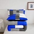 thumbnail image 5 of Homewish Navy Grid Patchwork Twin Comforter Sets,Modern Aesthetic Bedding Set,Black Reversible,2-Piece,1 Comforter and 1 Pillowcase, 5 of 7