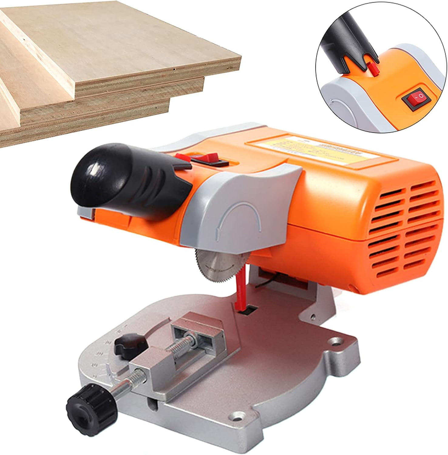 Mini Bench Cut Off Saw, Mini Benchtop Cutoff Miter Saw, 110V Mini Bench Cut-off Saw Set for Cutting Metal/Wood/Plastic, 1/2 Cutting Depth, 0-45 Degree Miter (1/2" Cutting Depth)