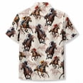 thumbnail image 6 of Cowboy Shirts for Men Summer Short Sleeve Button Up Notch Collar Western Cowboy Horse Printed Casual Shirt, 6 of 6