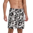 thumbnail image 2 of Balery Lilies Flowers Pantalones cortos de pijama de punto de algodón para hombre con cinturilla y bolsillos-4X-Large, 2 of 6