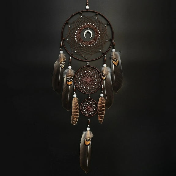 Large Dream Catchers for Bedroom Adult Brown Boho Dream Catcher Wall Decor with Turquoise Hanging Ornament Teen Dorm Room Decor Festival Gift